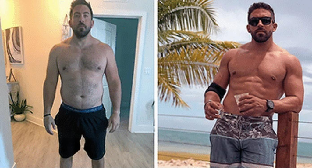 Precision Telemed | Testosterone Male patient before and after TRT — significant body composition improvement